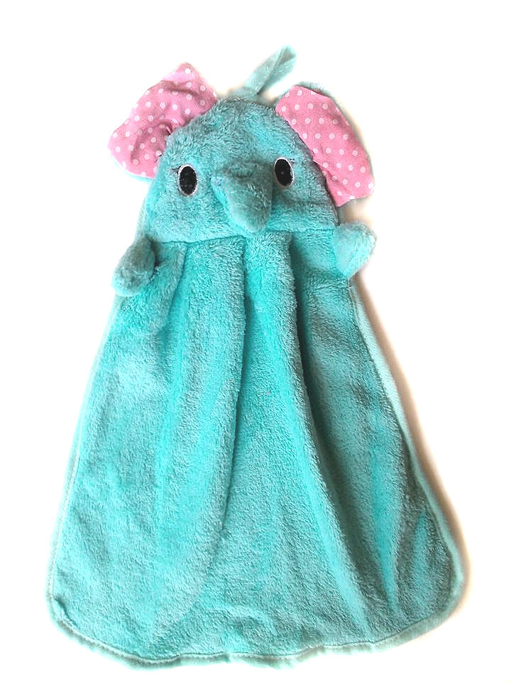 Knuffel doekje Blauwe olifant geborduurd met naam