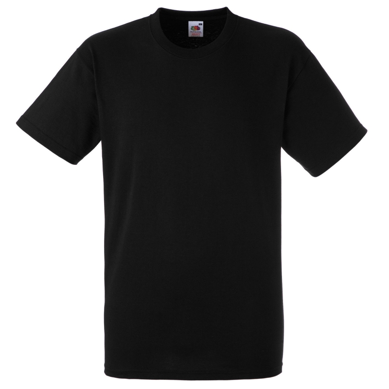 Heren T-shirt borst logo/ontwerp + afbeelding op de rug. Fruit of the loom